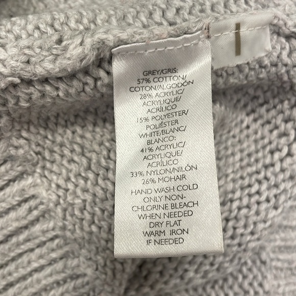 LOFT Gray Knit Snowflake Sweater Size XL - Picture 6 of 6